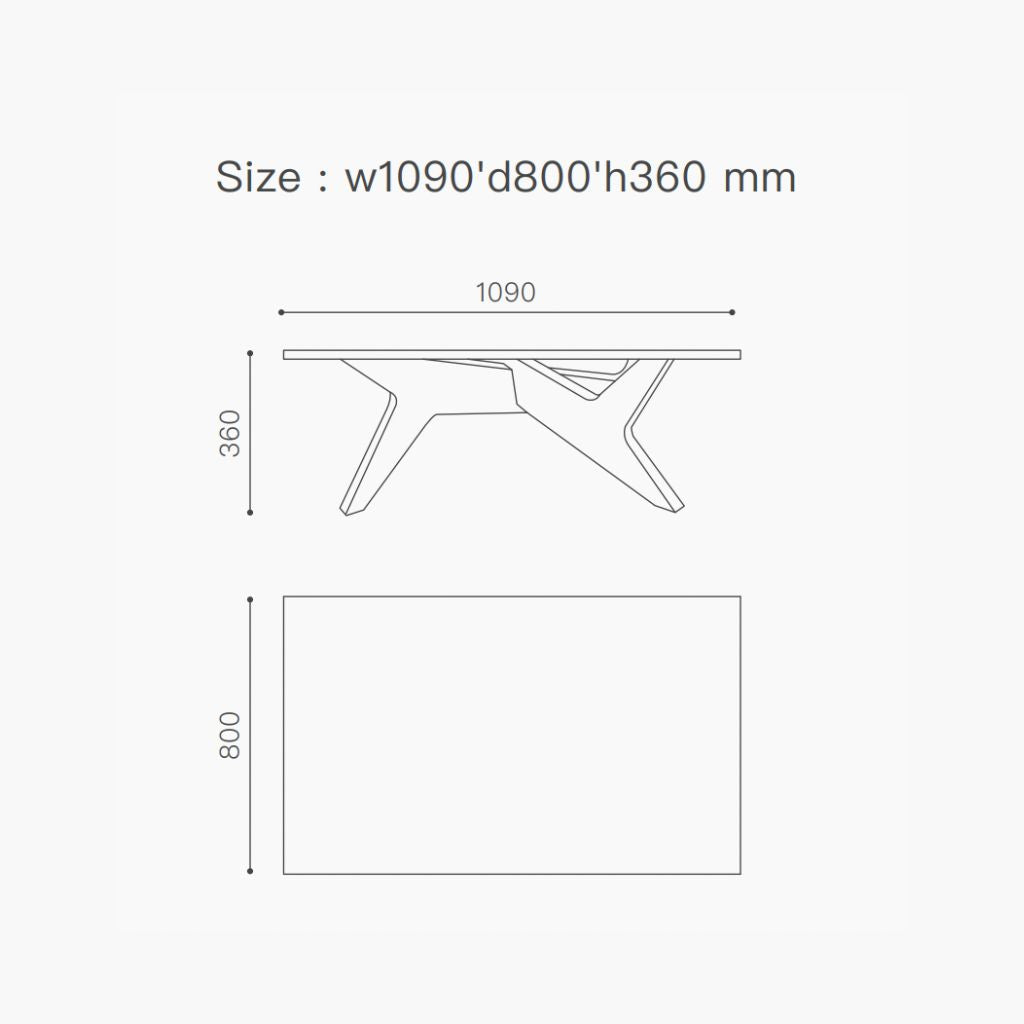 Cross Coffee Table Natural Glass-Top / クロスコーヒーテーブル ナチュラル ガラス天板