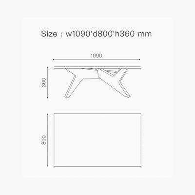 Cross Coffee Table Natural Glass-Top / クロスコーヒーテーブル ナチュラル ガラス天板