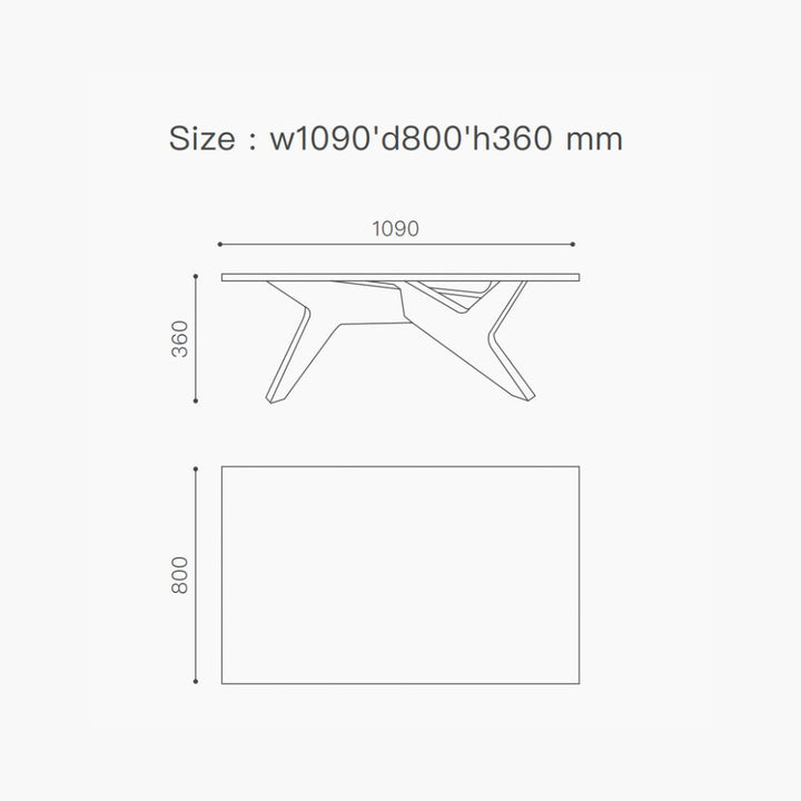 Cross Coffee Table Black Glass-Top / クロスコーヒーテーブル
