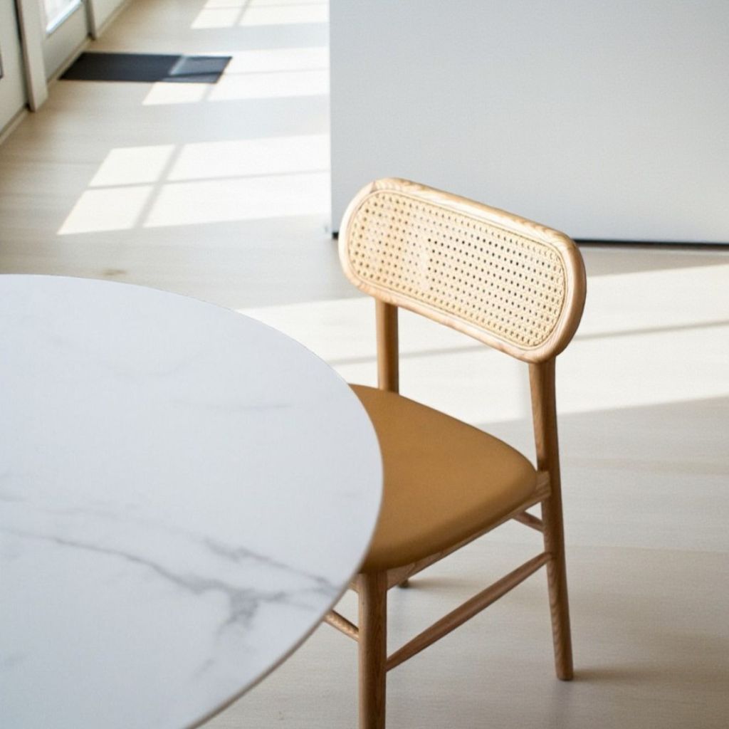 Marble Round Table White (Natural Wood) / マーブルラウンドテーブル ホワイト（ナチュラルウッド）