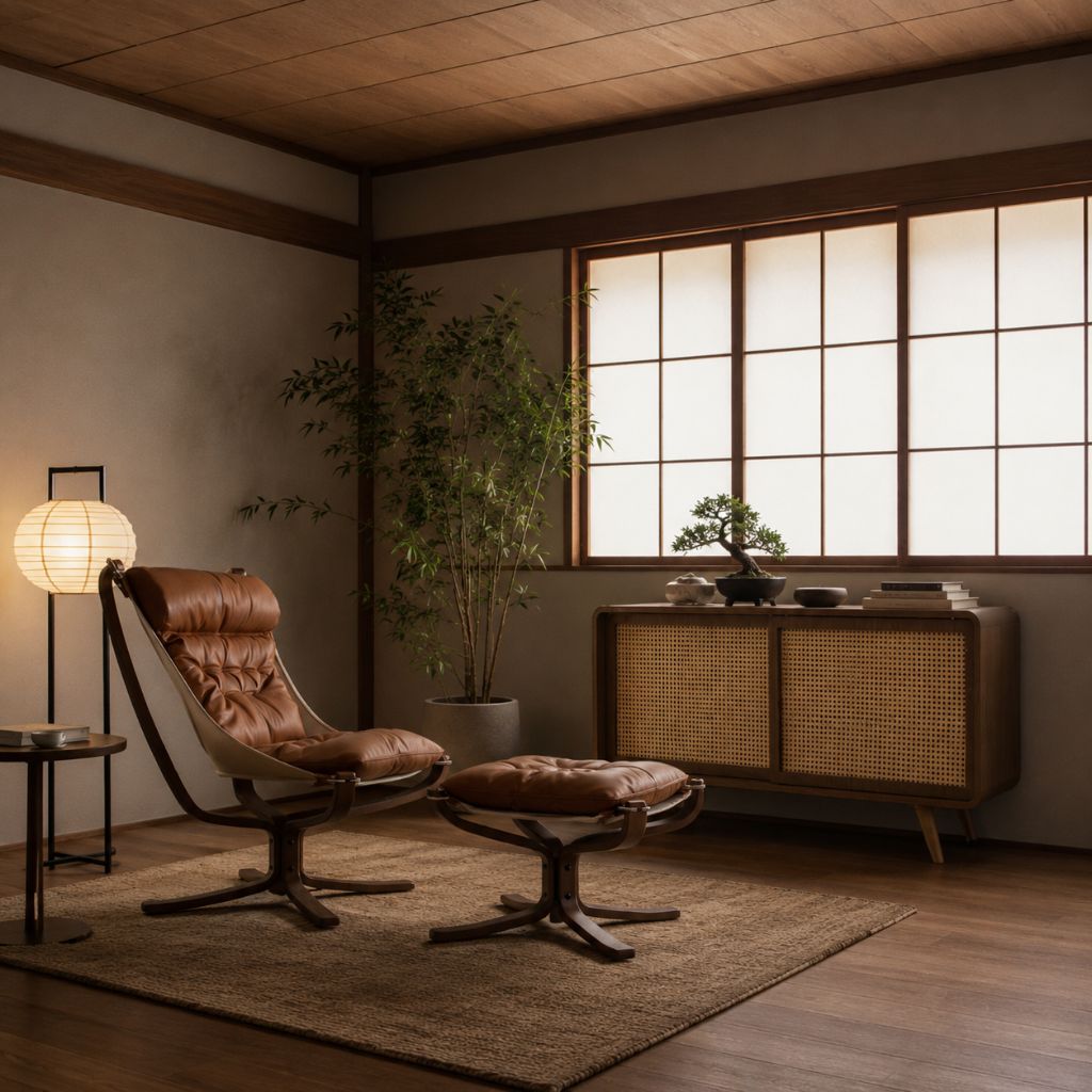 Rattan Cabinet Slide Door Brown / ラタンキャビネット 引き戸仕様