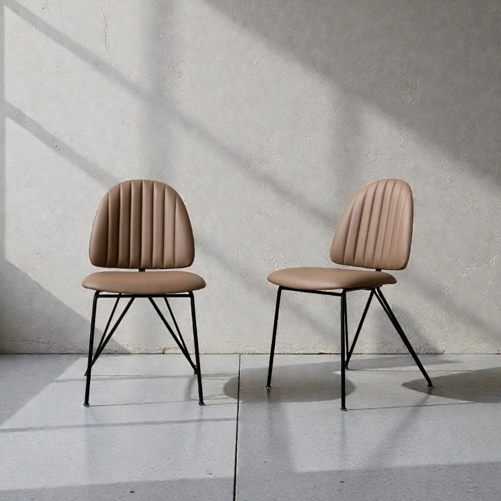 【Outlet】Rumba Dining Chair Brown 2pcs / 【アウトレット】ルンバダイニングチェア ブラウン 2脚セット