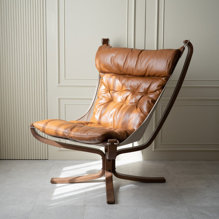 Falcon Chair Wood Frame Oil-Leather / ファルコンチェア ウッドフレーム オイルレザー – KuHoN