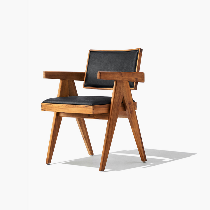 V-leg Office Chair Leather Black / Vレッグオフィスチェア レザー
