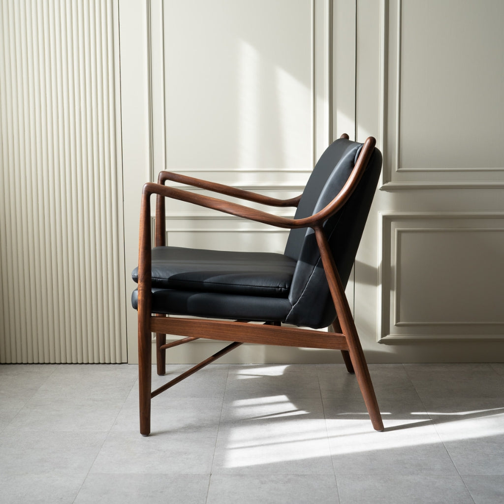 No.45 Chair Leather Black / No.45チェア レザー ブラック色 フィン