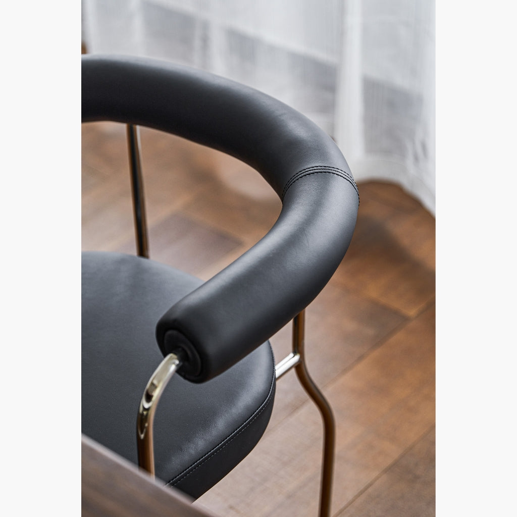 Center Arm Chair Black 2pcs / センターアームチェア ブラック 2脚