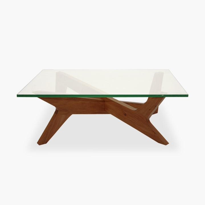 Cross Coffee Table Brown Glass-Top / クロスコーヒーテーブル