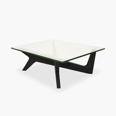 Cross Coffee Table Black Glass-Top / クロスコーヒーテーブル ブラック ガラス天板