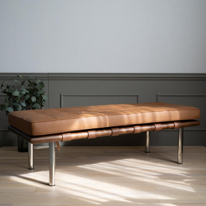 Barcelona Bench 2Seats M-size Brown / バルセロナベンチ 2シート Mサイズ ブラウン ミース・ファン・ –  KuHoN